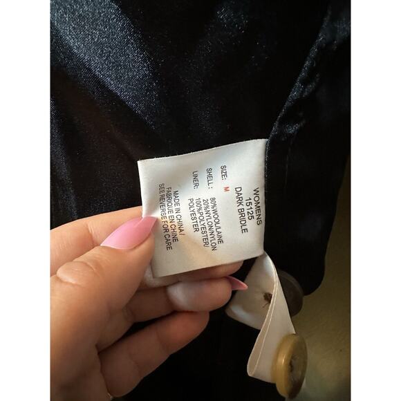 Woolrich‎ Brown Black Dark Bridle Plaid Coat Jacket M Medium Wool Blend - Picture 10 of 10